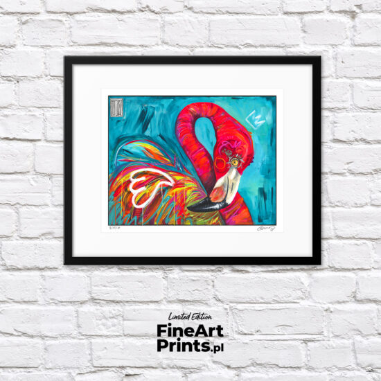 Wojciech Brewka, “Pink flamingo”. Buy collector's giclée print. In our offer you will find art prints and reproductions of contemporary art paintings. Available only at Fine Art Prints!