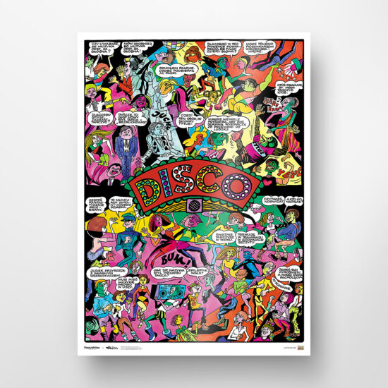 Collectible poster from the comic book Tytus, Romek and A'Tomek - "Disco Lancet"