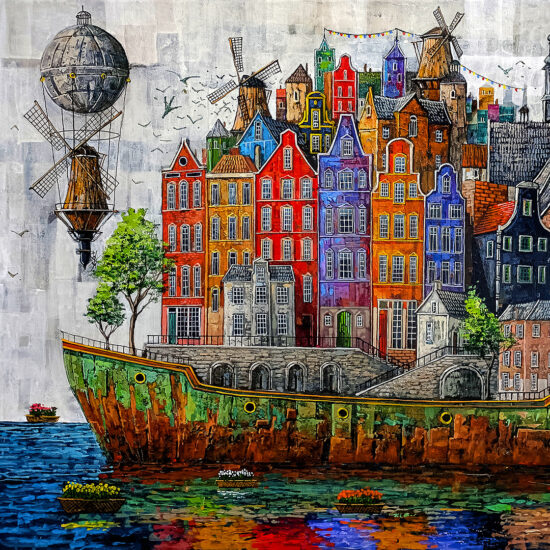 Roch Urbaniak "Amsterdam". Buy collector's giclée print. In our offer you will find art prints and reproductions of contemporary art paintings. Available only at Fine Art Prints!