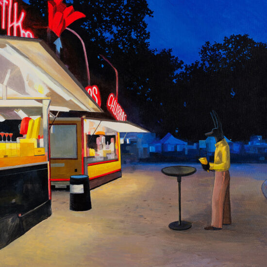 Joanna Karpowicz "Food Truck" - Anubis at a night-time food truck