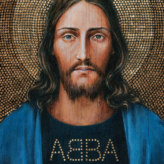 "Abba" by Borys Fiodorowicz - a work that combines spiritual and pop culture references in a single piece.