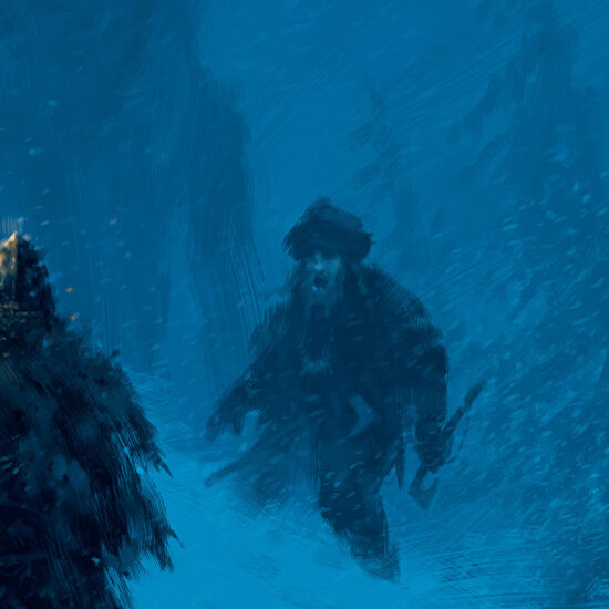 "I Think We Found Björn" by Jakub Różalski – heroes on a frosty mountain expedition.