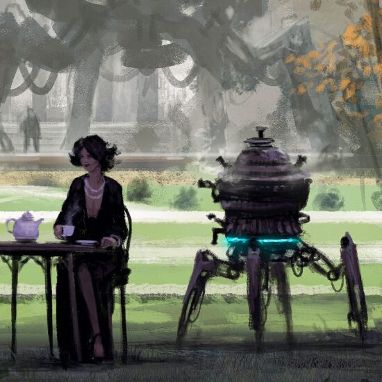 Jakub Różalski - "1920 - Afternoon Tea" - arystokratyczny spokój w świecie pełnym technologii i kontrastów.